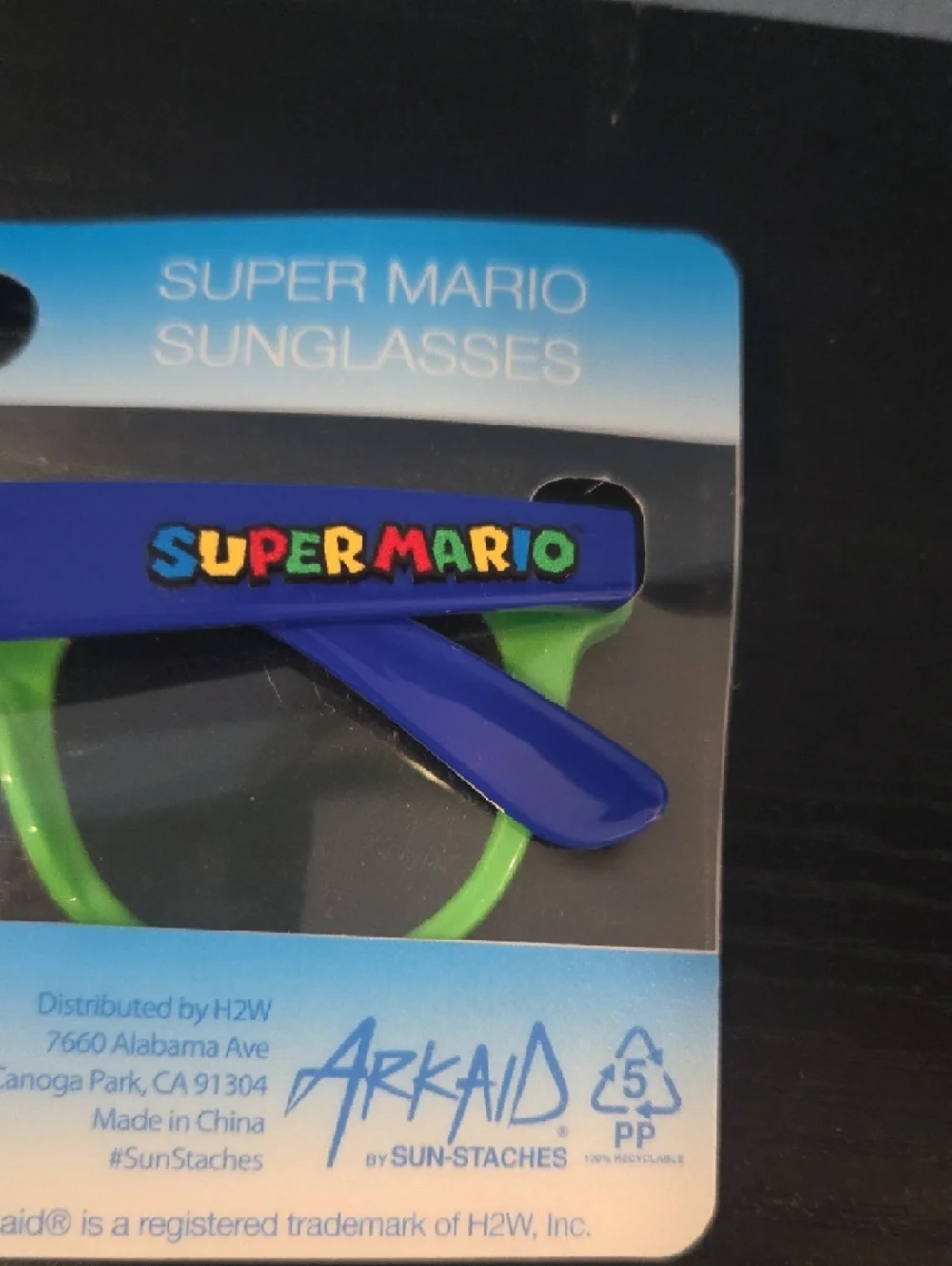 Nintendo Super Mario Kids Sunglasses - Bright Green Frame Lenses Nwt Classicas
